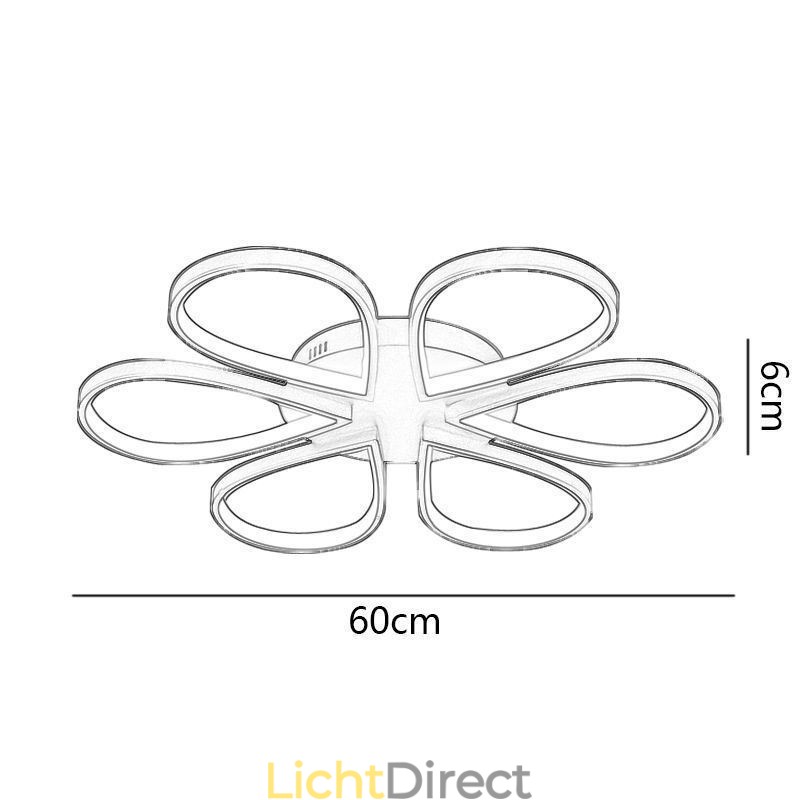 Minimalistische plafondlamp in de vorm van een klaverblad