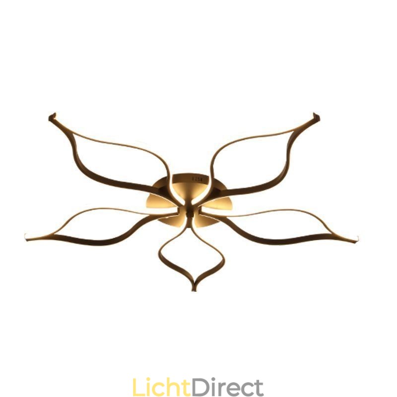 Minimalistische plafondlamp met vijfbladige bloemen
