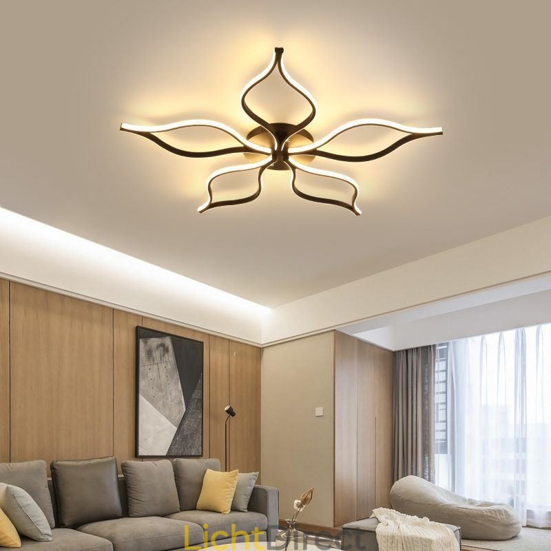 Minimalistische plafondlamp met vijfbladige bloemen