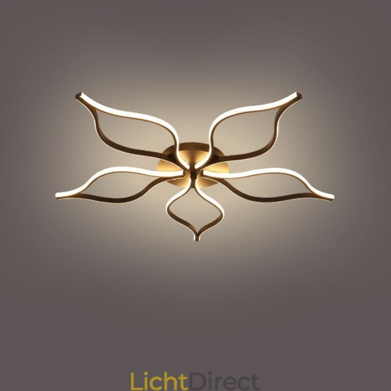 Minimalistische plafondlamp met vijfbladige bloemen