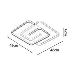 Inbouw plafondlamp van acryl met vierkante vorm