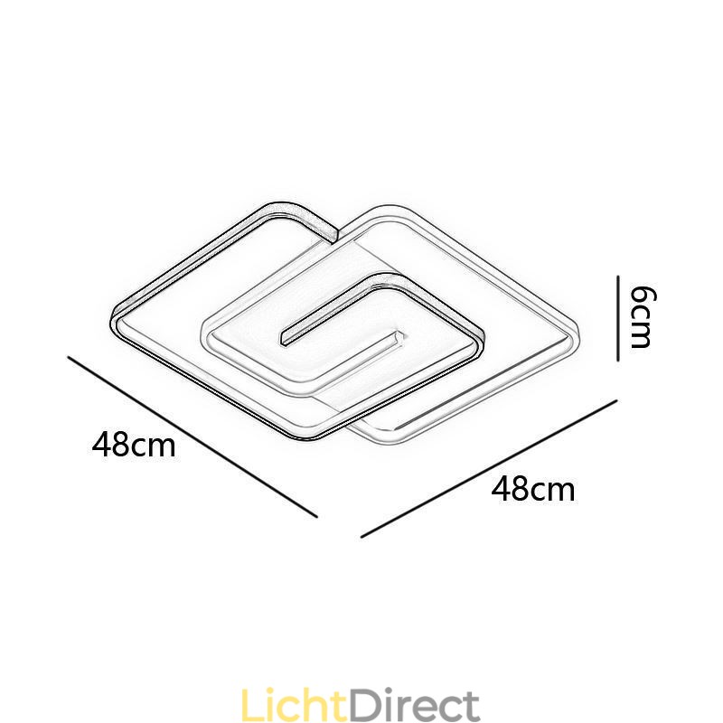 Inbouw plafondlamp van acryl met vierkante vorm