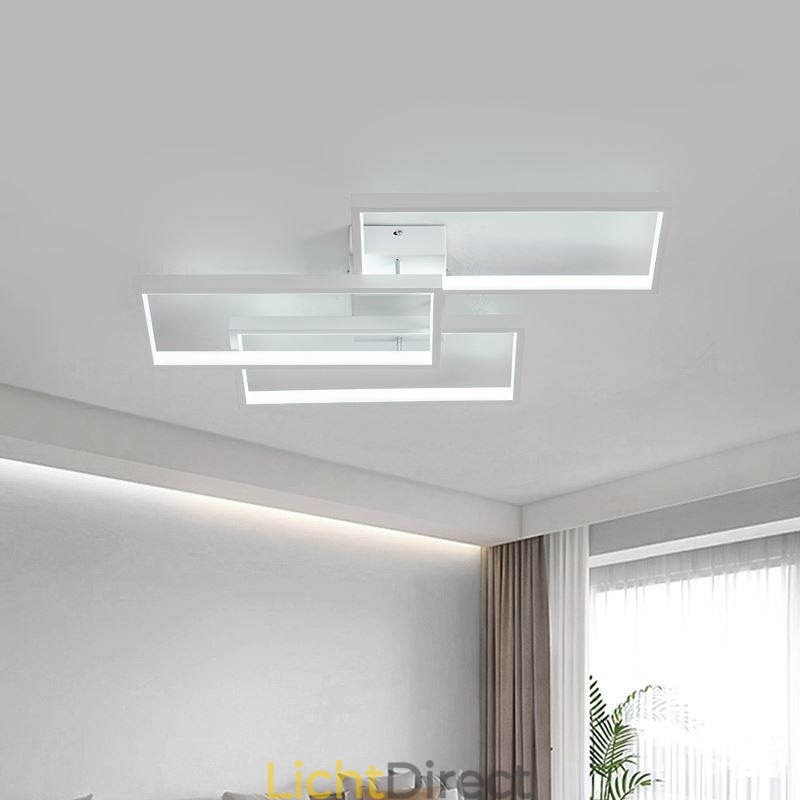 Inbouw plafondlamp van acryl, geometrisch rechthoekig