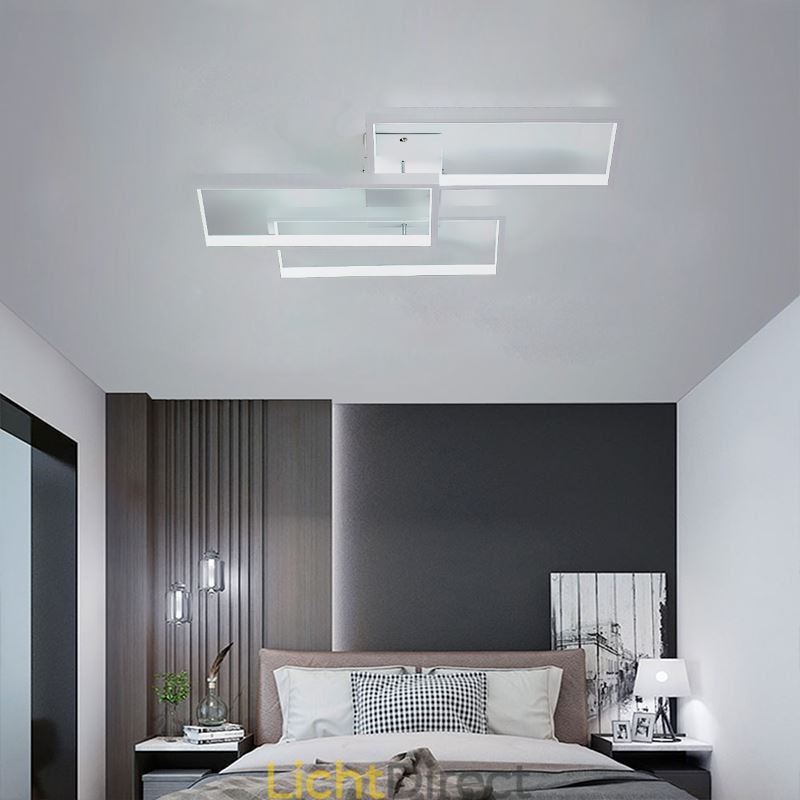 Inbouw plafondlamp van acryl, geometrisch rechthoekig