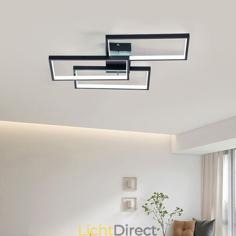 Inbouw plafondlamp van acryl, geometrisch rechthoekig