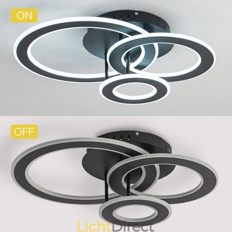 Plafondlamp van drievoudig rond acryl