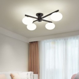 Nordic Glass Flush Mount Creatieve smeedijzeren plafondlamp