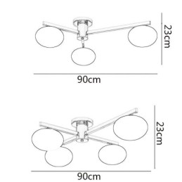 Nordic Glass Flush Mount Creatieve smeedijzeren plafondlamp