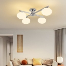 Nordic Glass Flush Mount Creatieve smeedijzeren plafondlamp