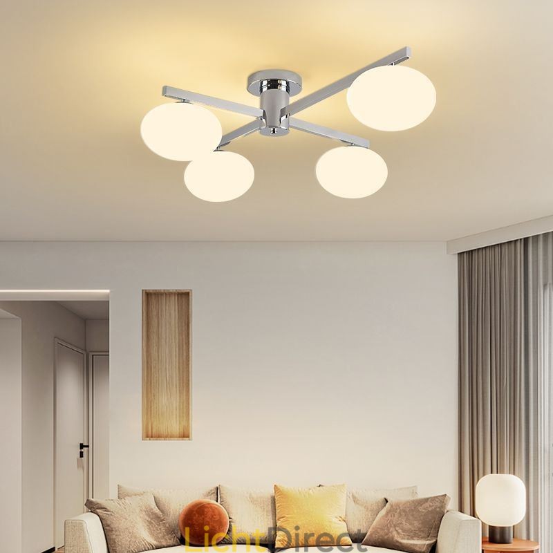 Nordic Glass Flush Mount Creatieve smeedijzeren plafondlamp