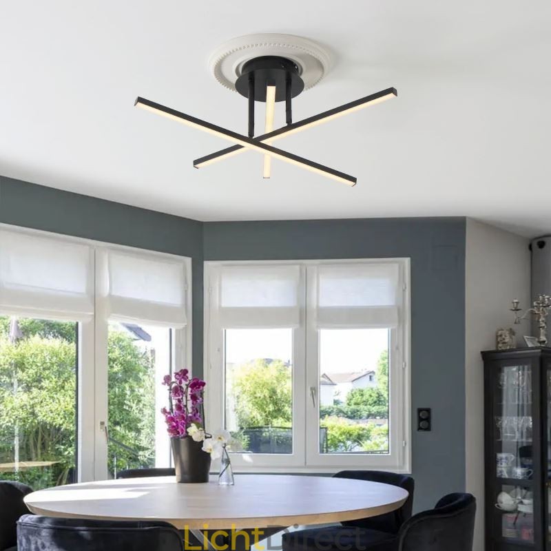 Moderne eenvoudige plafondlamp van aluminium met kunststrips