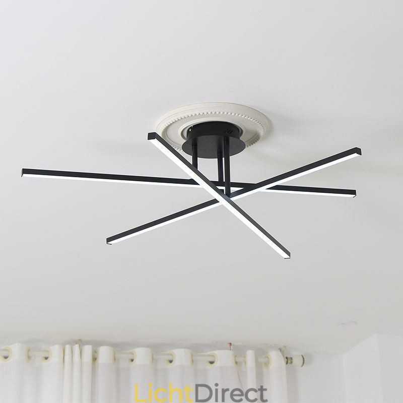 Moderne eenvoudige plafondlamp van aluminium met kunststrips