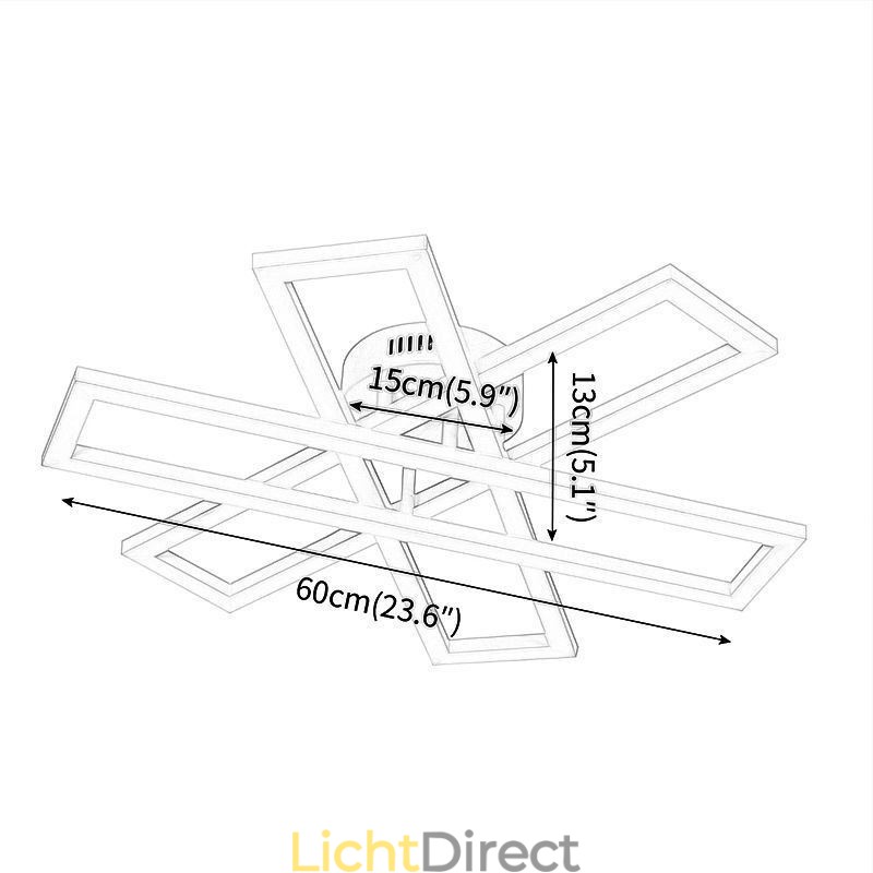 Minimalistische plafondlamp in de vorm van een windmolen van aluminium