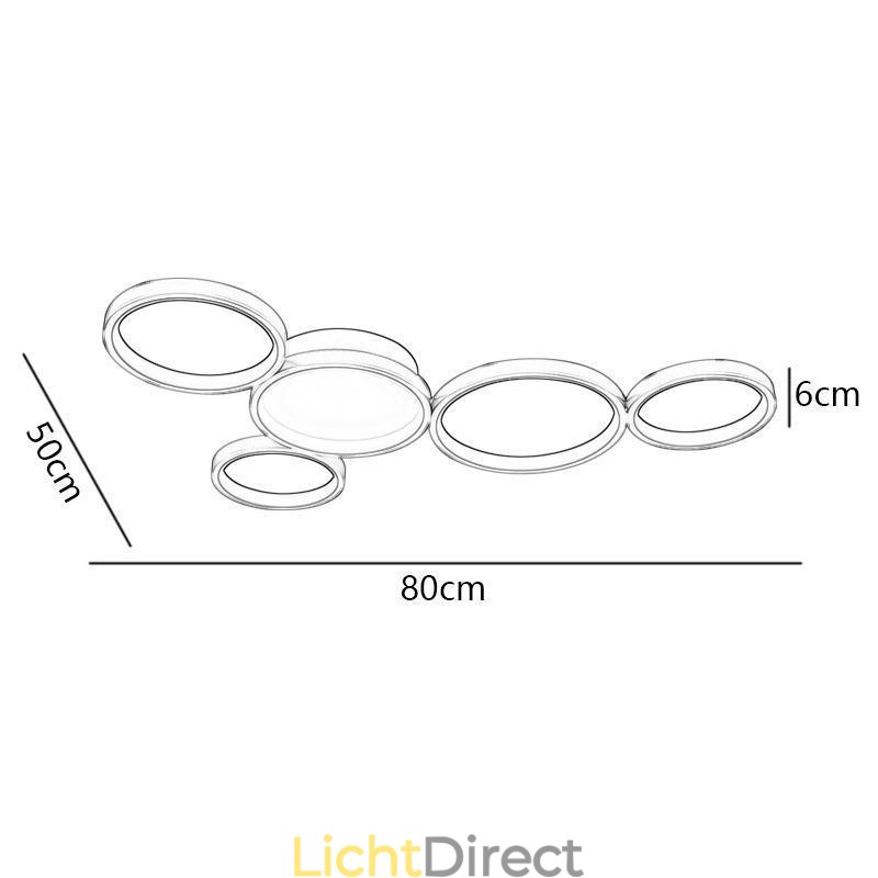 Moderne plafondlamp van aluminium met plafondmontage