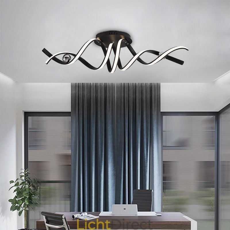 Moderne plafondlamp van aluminium met spiraalvormige plafondmontage