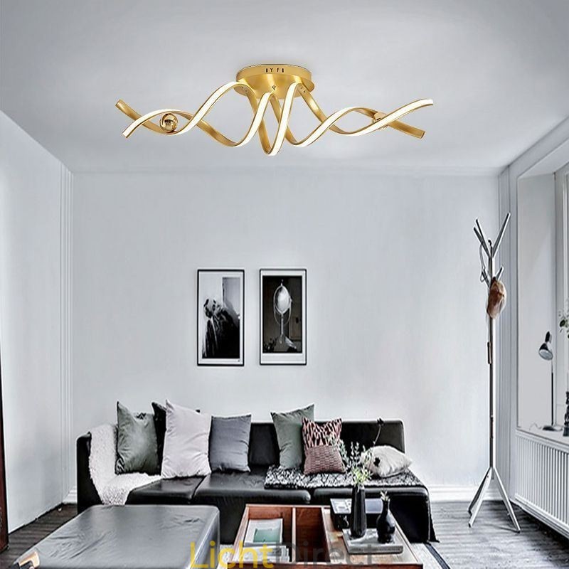 Moderne plafondlamp van aluminium met spiraalvormige plafondmontage