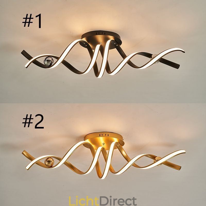 Moderne plafondlamp van aluminium met spiraalvormige plafondmontage