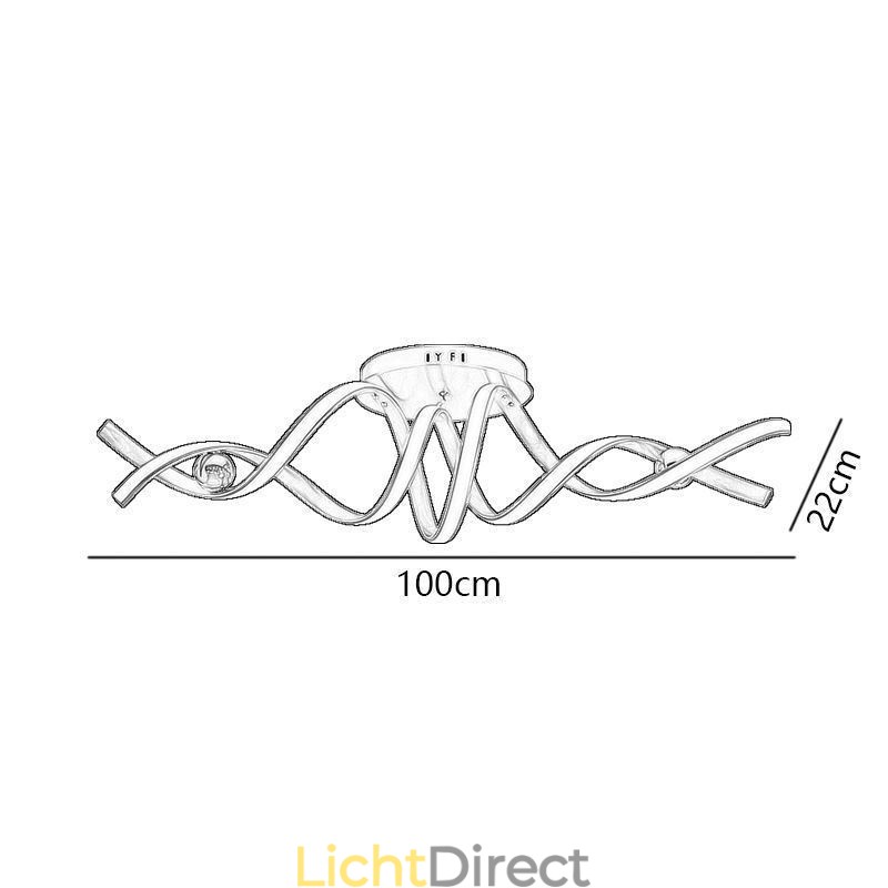 Moderne plafondlamp van aluminium met spiraalvormige plafondmontage