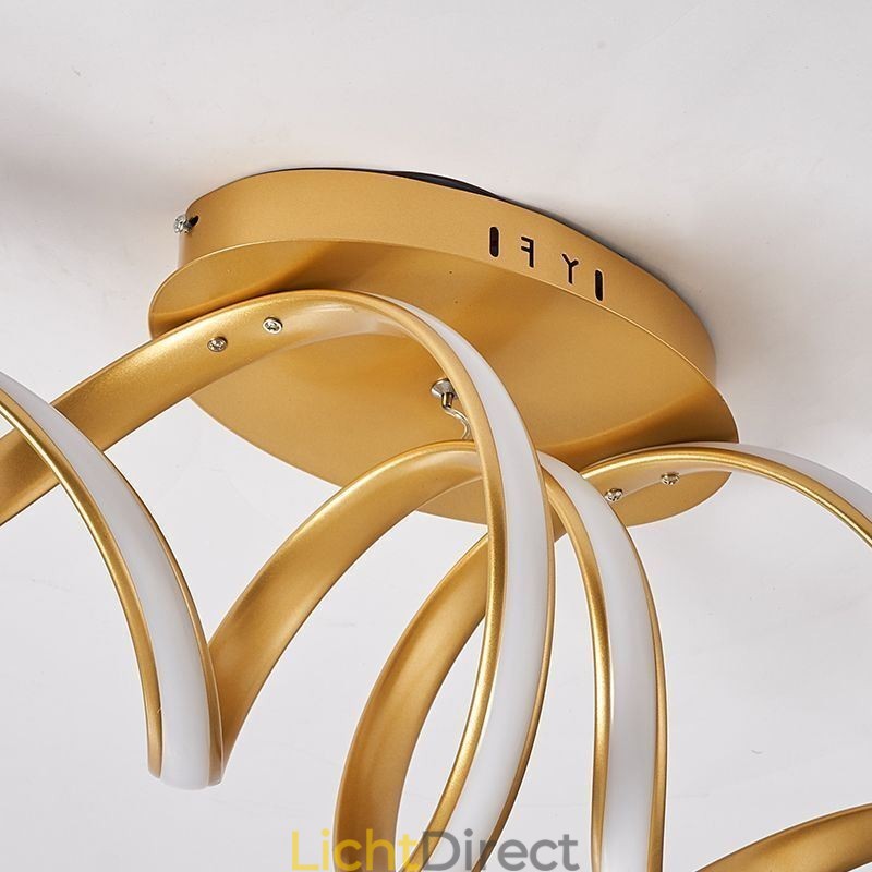 Moderne plafondlamp van aluminium met spiraalvormige plafondmontage