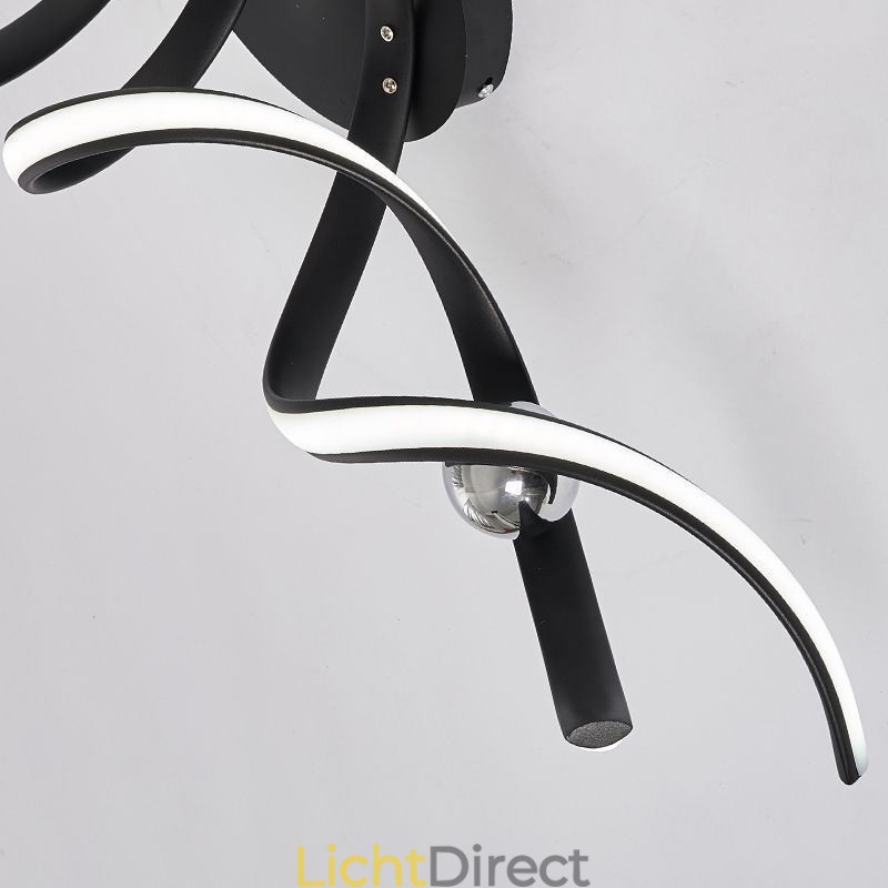 Moderne plafondlamp van aluminium met spiraalvormige plafondmontage