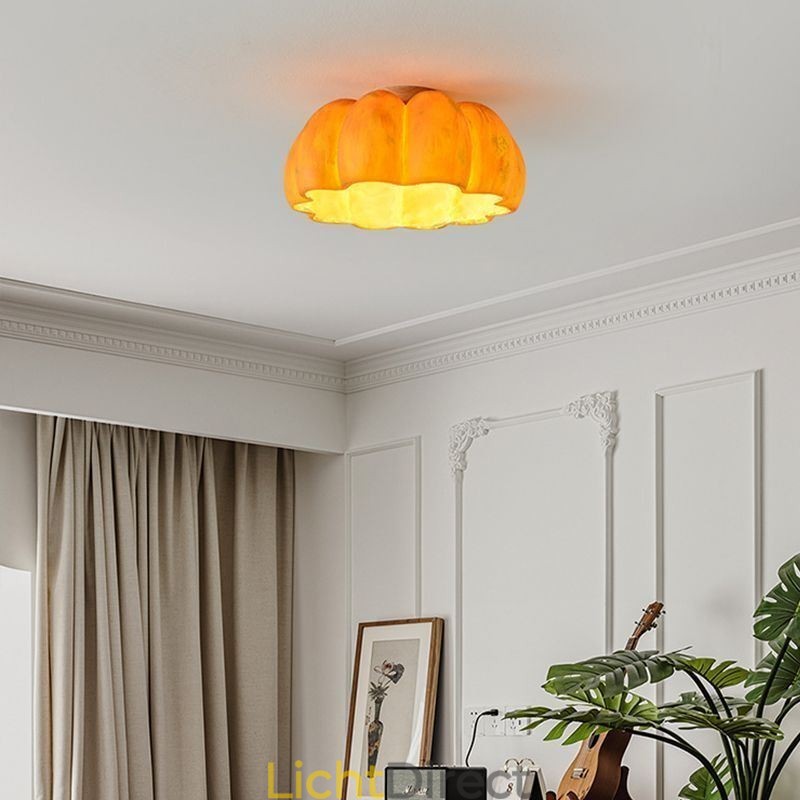 Enkelvoudige kop Pompoen Flush Mount Japanse Retro Plafondlampen