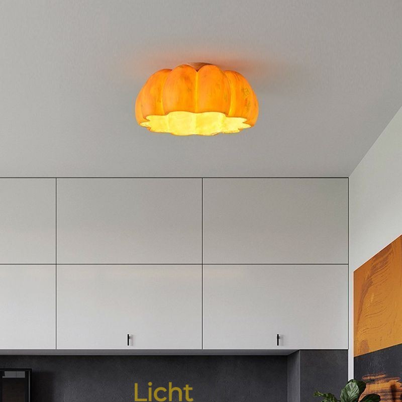 Enkelvoudige kop Pompoen Flush Mount Japanse Retro Plafondlampen