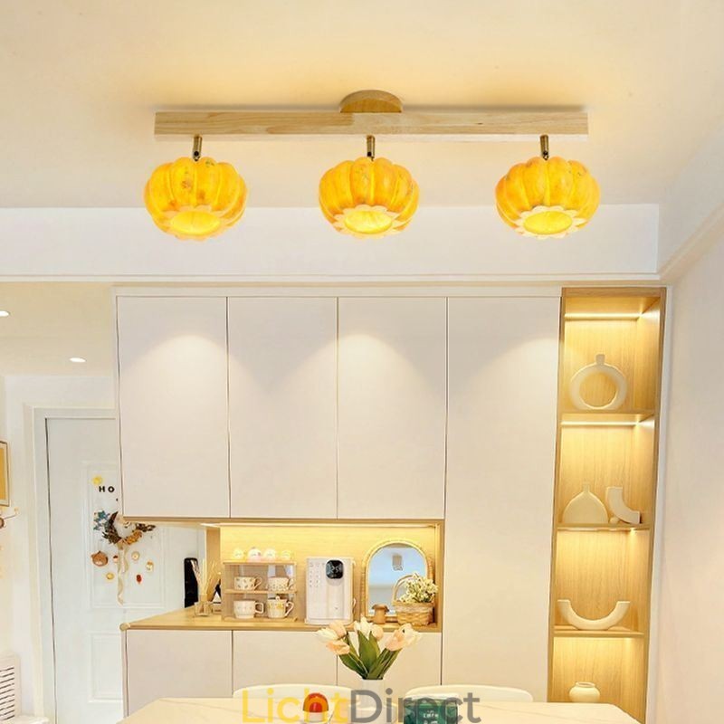 Dubbele kleine pompoen plafondlamp in Japanse retro-stijl