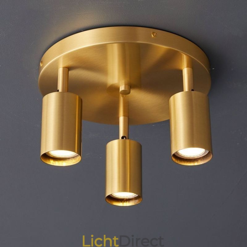 Moderne inbouw gouden zwarte inbouw met 3 lampen koperen kunstverlichting voor thuis