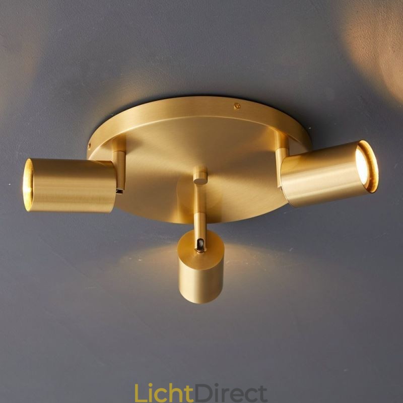 Moderne inbouw gouden zwarte inbouw met 3 lampen koperen kunstverlichting voor thuis