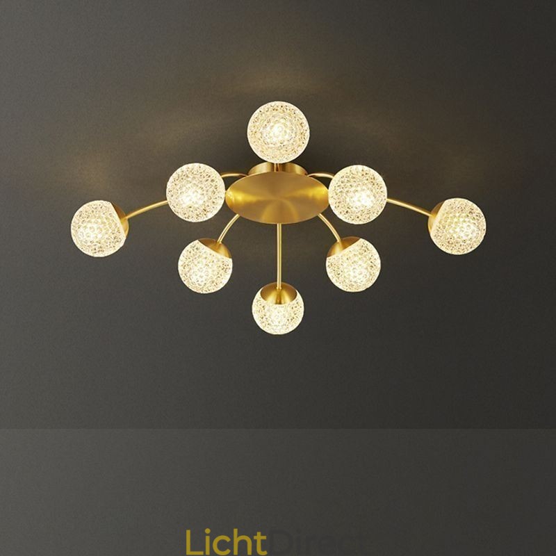Moderne plafondlamp met gouden plafondbevestiging, decoratieve verlichtingsarmatuur
