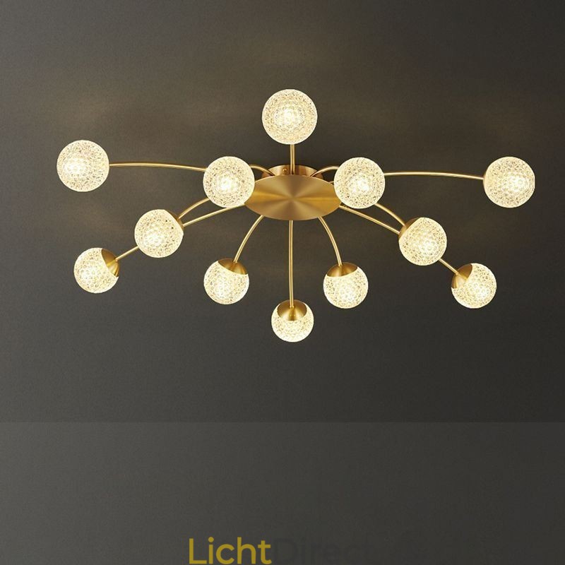 Moderne plafondlamp met gouden plafondbevestiging, decoratieve verlichtingsarmatuur