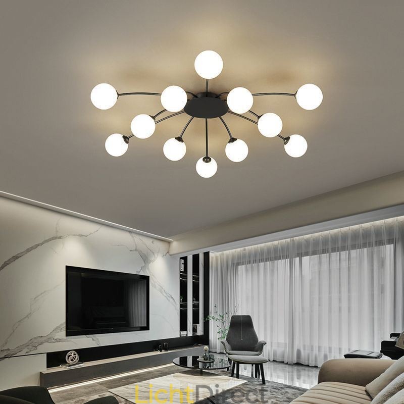 Moderne, inbouw zwarte plafondlamp, decoratieve verlichtingsarmatuur