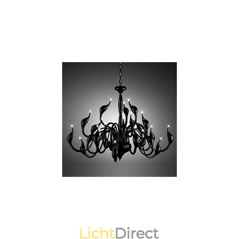 Moderne kroonluchterlamp 24 lampen G4 zwart schilderij