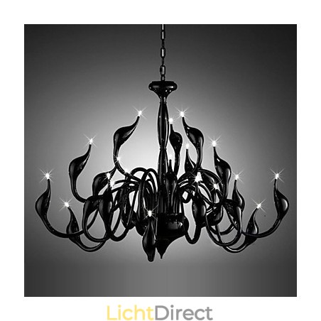 Moderne kroonluchterlamp 24 lampen G4 zwart schilderij Moderne kroonluchterlamp 24 lampen G4 zwart schilderij