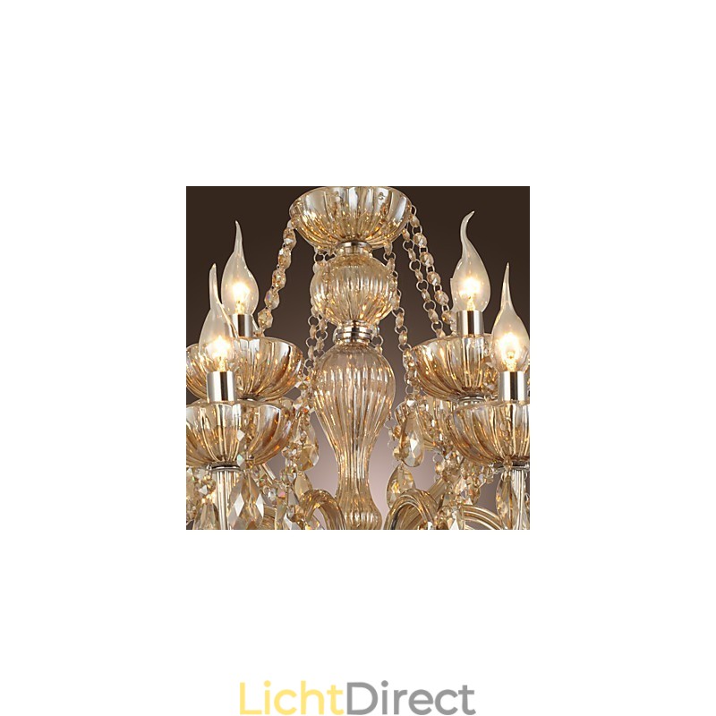 Kroonluchter Kristal Luxe Modern 2 Lagen Woonkamer 12 Lampen