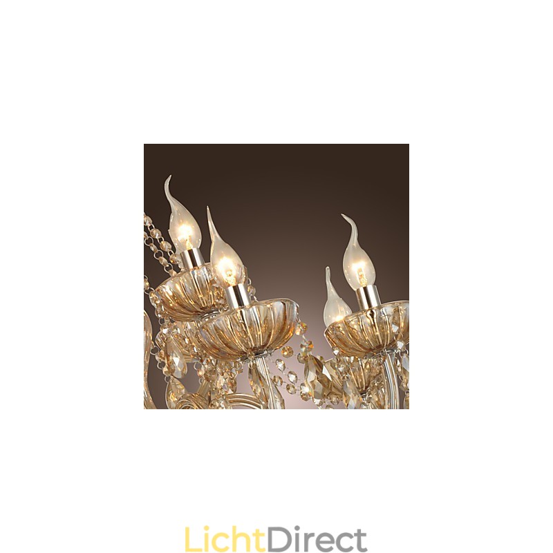 Kroonluchter Kristal Luxe Modern 2 Lagen Woonkamer 12 Lampen