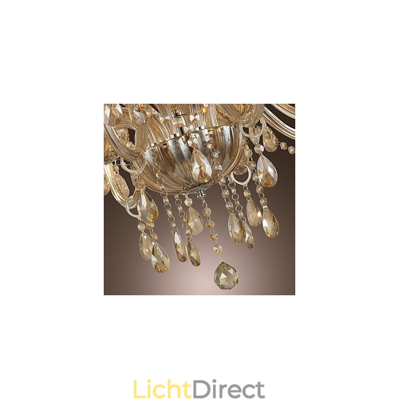 Kroonluchter Kristal Luxe Modern 2 Lagen Woonkamer 12 Lampen