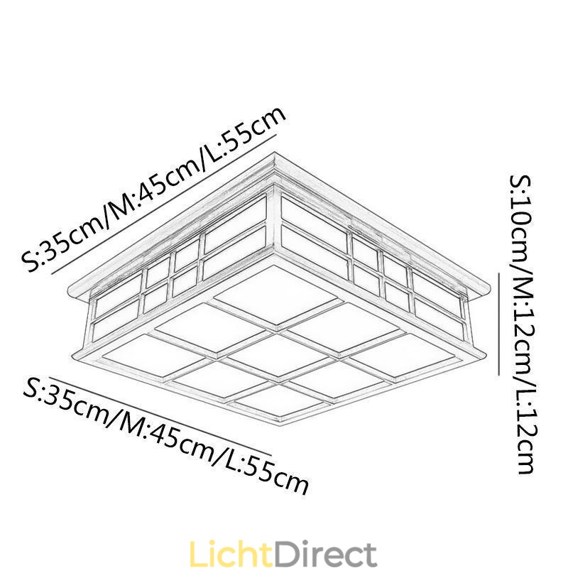 Retro stijl plafondlamp houten inbouw