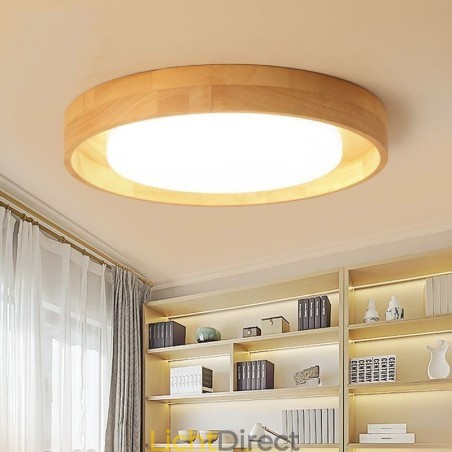 Moderne plafondlamp Houten acryl ronde plafondlamp Moderne plafondlamp Houten acryl ronde plafondlamp