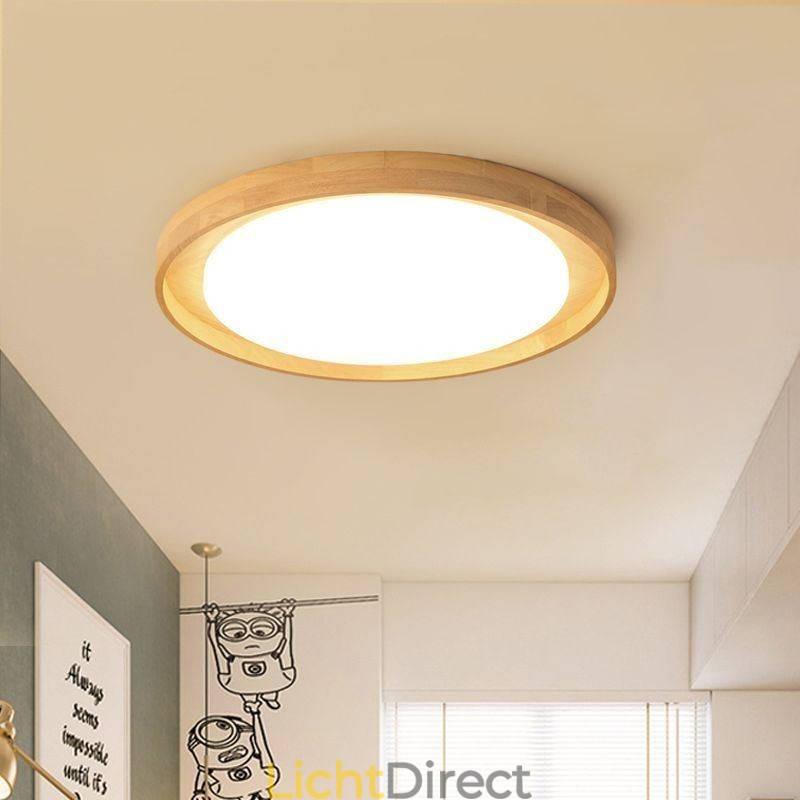 Moderne plafondlamp Houten acryl ronde plafondlamp