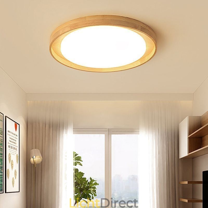 Moderne plafondlamp Houten acryl ronde plafondlamp