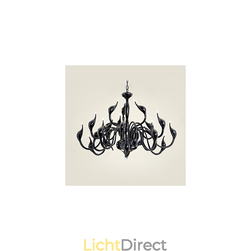 Moderne kroonluchterlamp 24 lampen G4 zwart schilderij