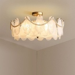 Europese ijzeren plafondlamp Elegante glazen plafondlamp