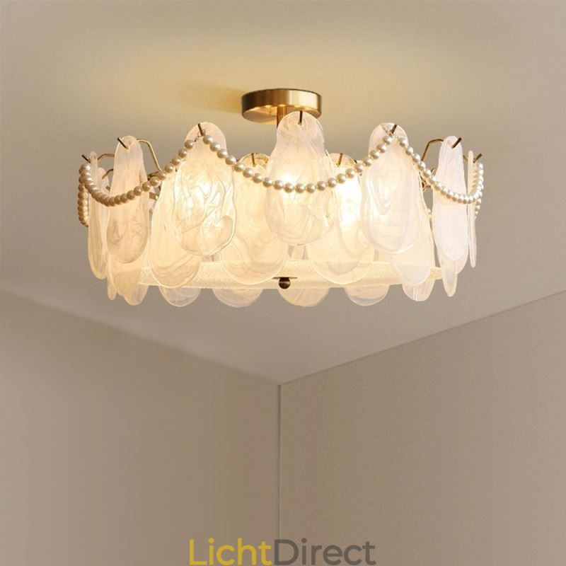 Europese ijzeren plafondlamp Elegante glazen plafondlamp