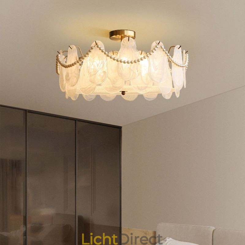 Europese ijzeren plafondlamp Elegante glazen plafondlamp