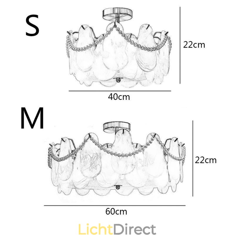Europese ijzeren plafondlamp Elegante glazen plafondlamp