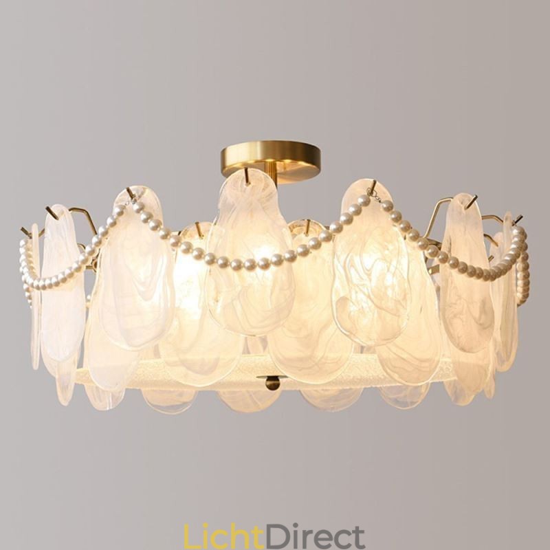 Europese ijzeren plafondlamp Elegante glazen plafondlamp