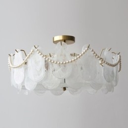 Europese ijzeren plafondlamp Elegante glazen plafondlamp