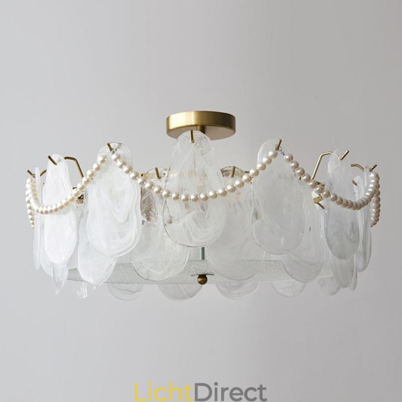 Europese ijzeren plafondlamp Elegante glazen plafondlamp