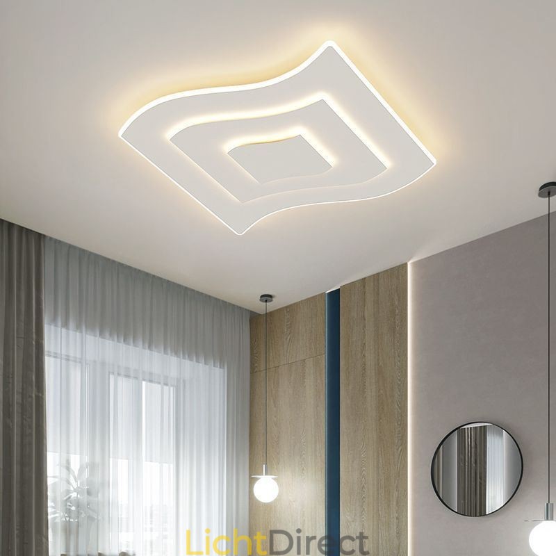 Moderne plafondlamp vierkant acryl inbouw